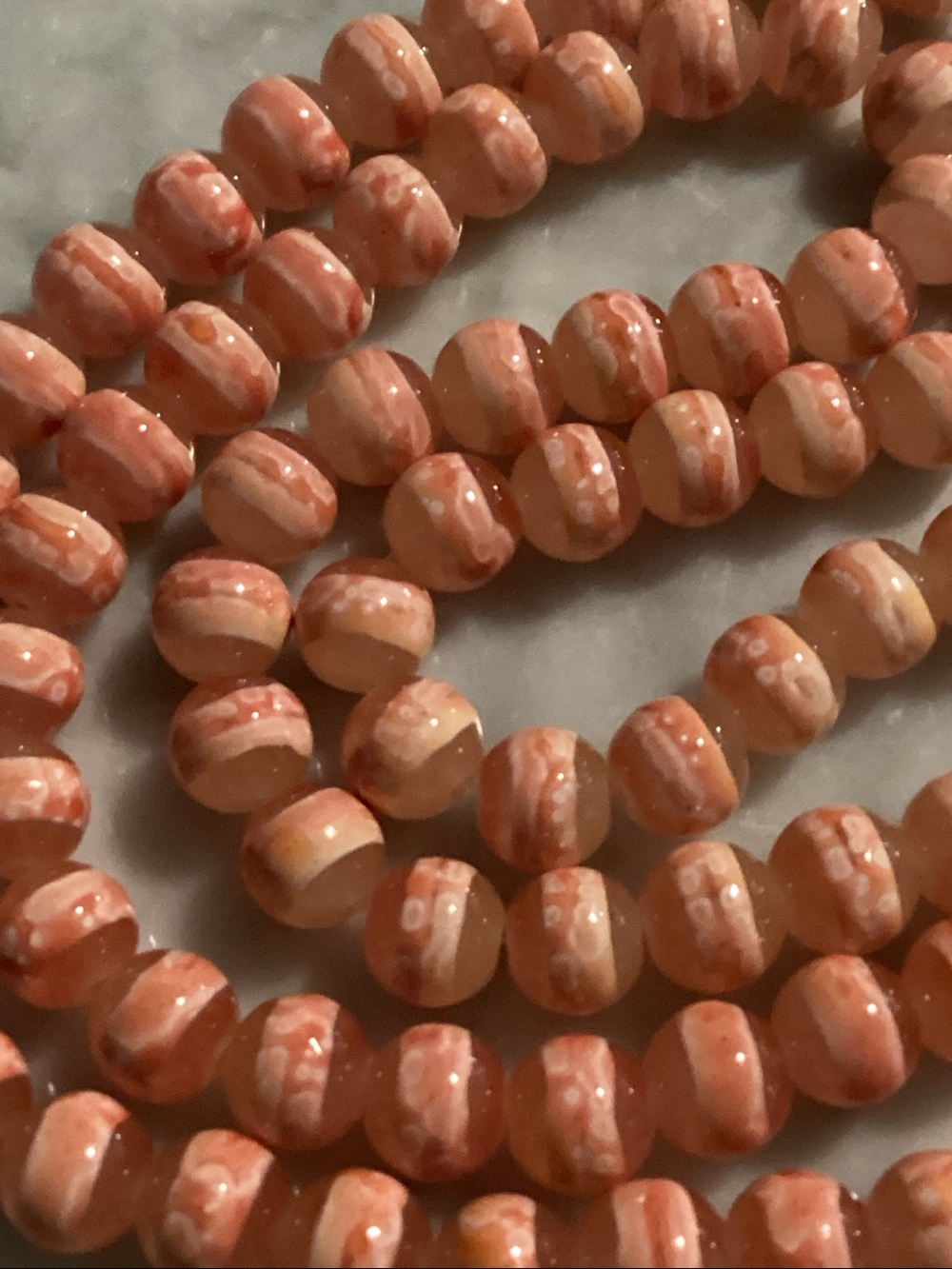 Art Glass Beads: 10mm “Oil Slick” Strand (80+)